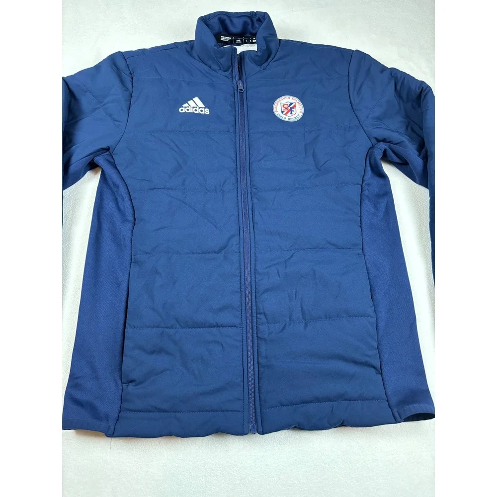 Adidas Mens Navy Blue Puffer‎ Jacket Scarborough Falmouth Girls Hockey Small